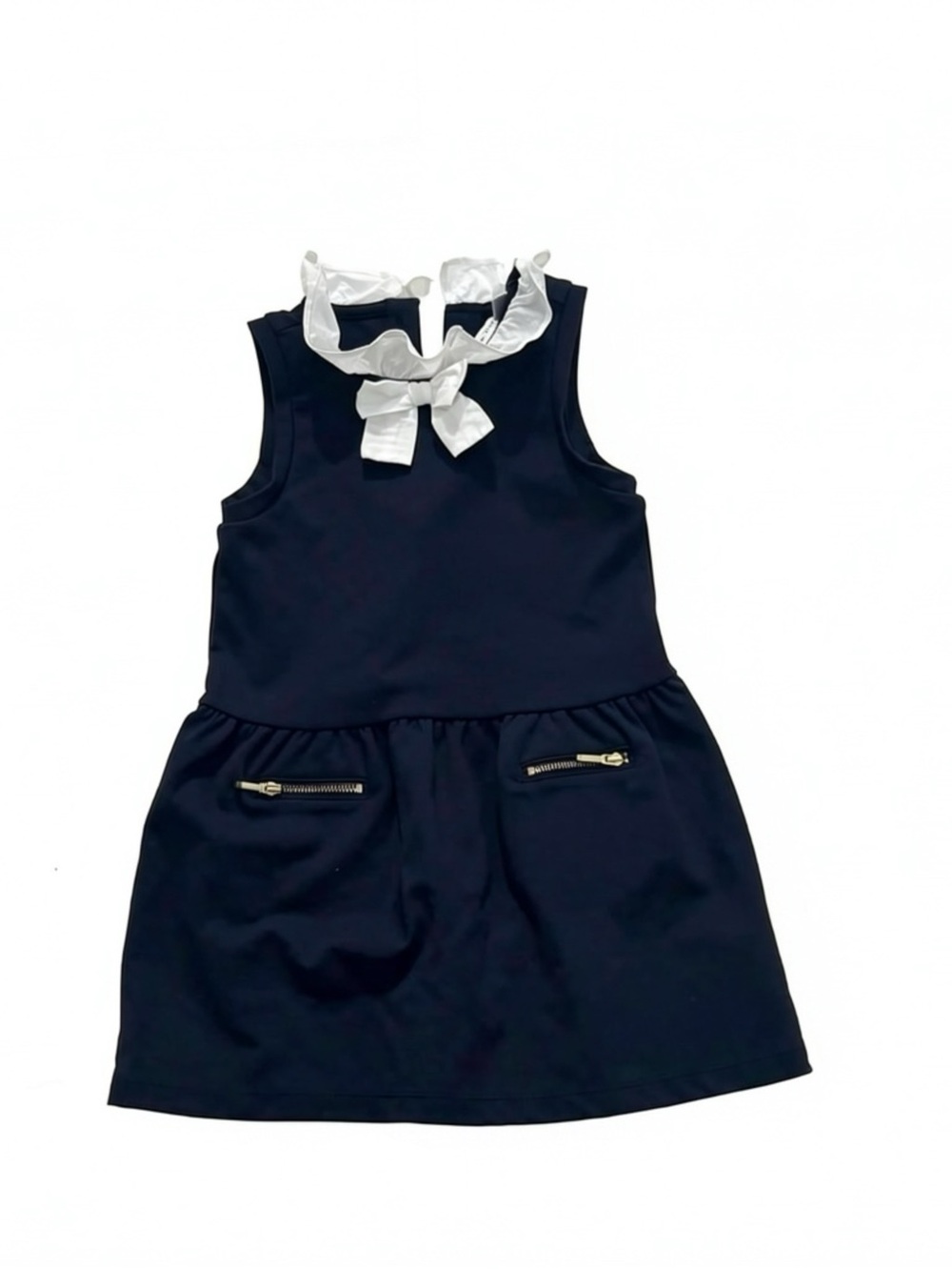 Janie and Jack Navy Dress with White Bow Collar